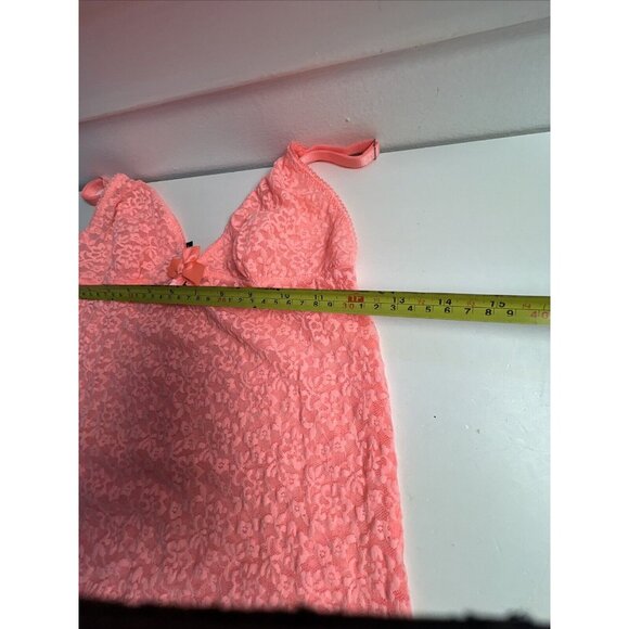 Victorias Secret Sexy Little Things Lace Slip Dress Ruffled Orange Sz M - Picture 7 of 8
